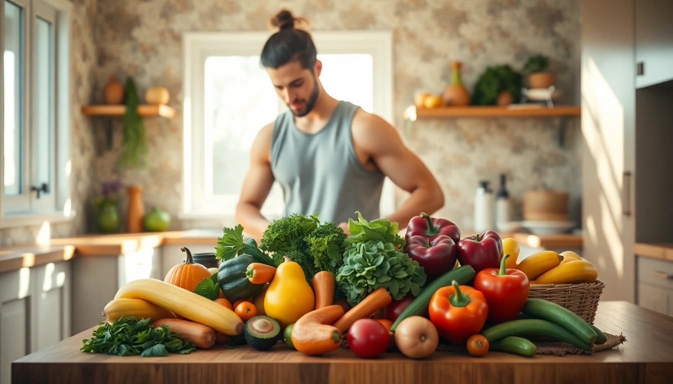 Prepare fresh ingredients for healthy weight loss meals in a bright kitchen.