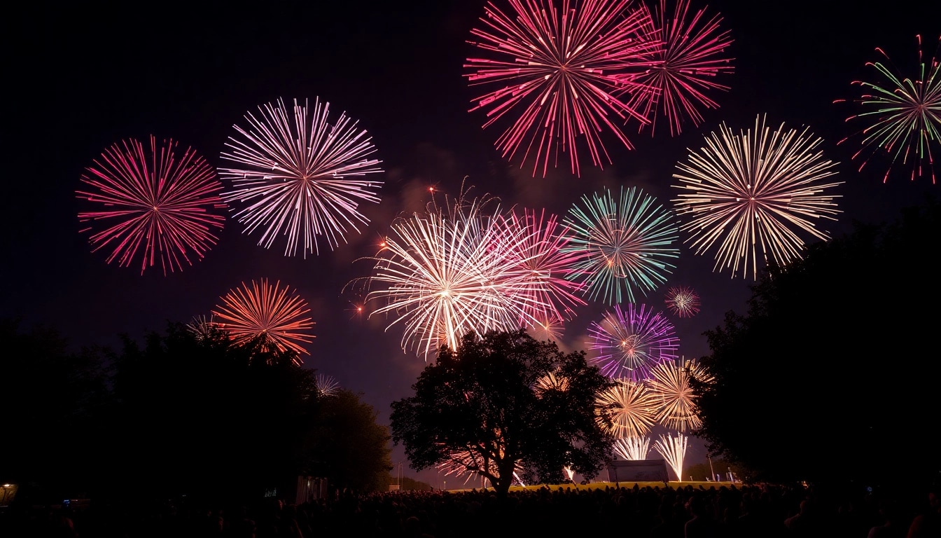 Experience stunning fireworks uk illuminating the night, captivating onlookers with vibrant colors and festive energy.