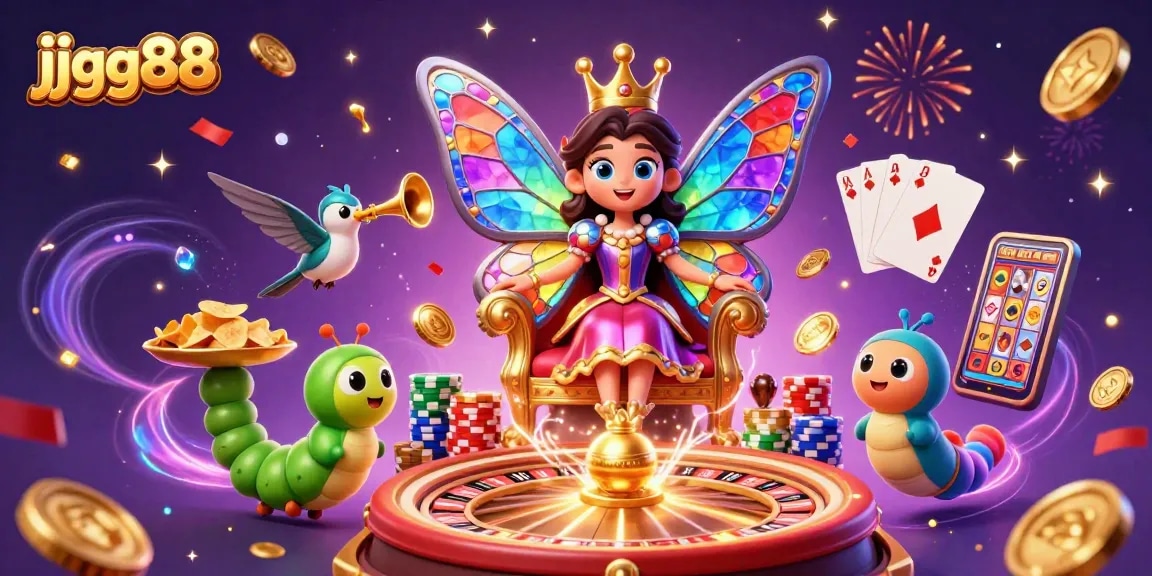 Experience thrilling gaming at jjgg88 with vibrant casino elements and rich 3D detail in a dynamic scene.