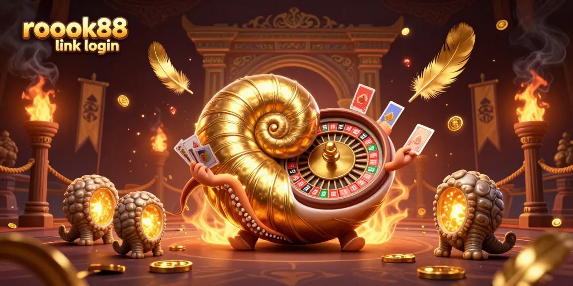 Engage in thrilling gameplay at rokok88 link login featuring a dynamic illustration of casino action.
