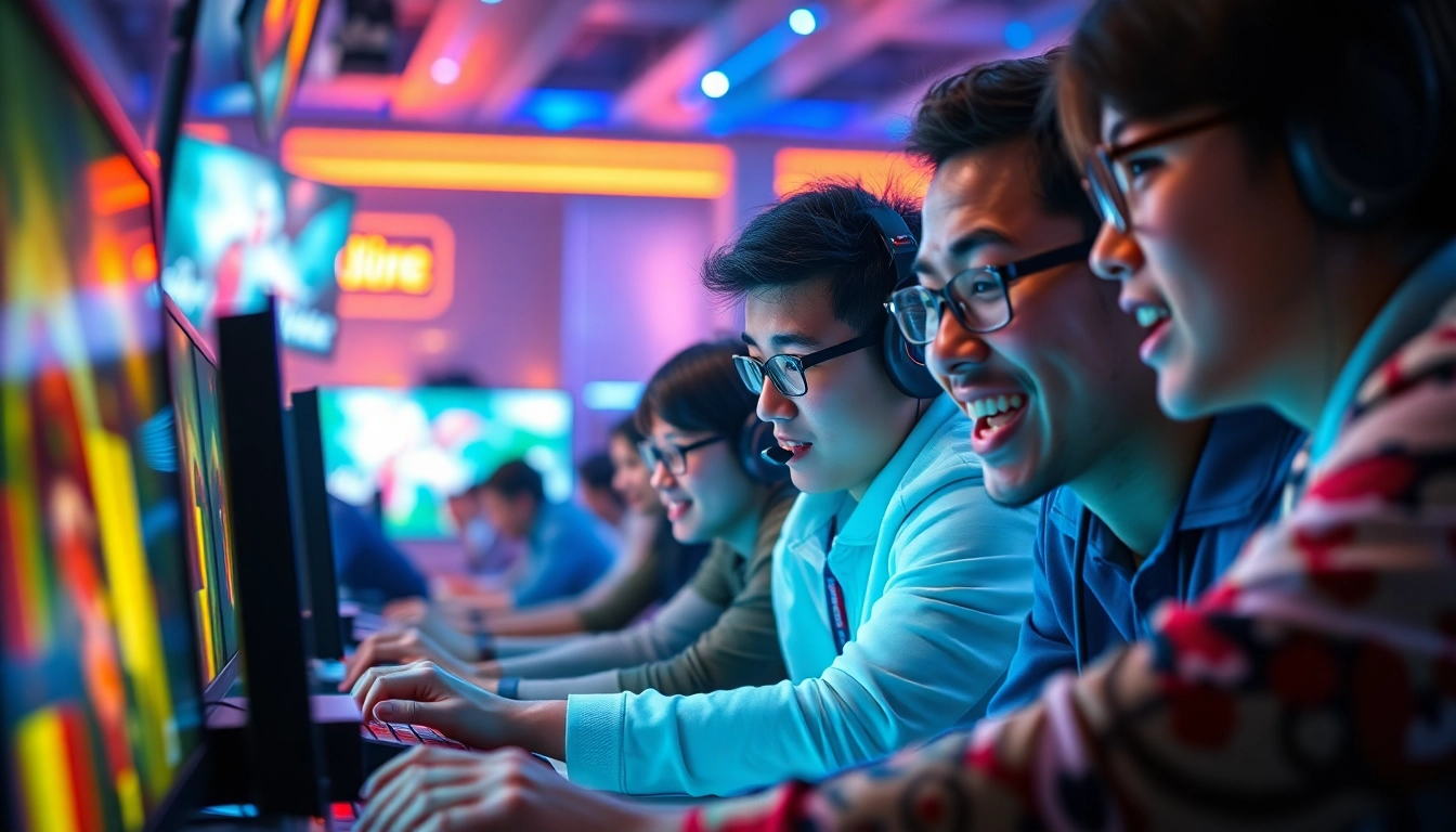 Dynamic players enjoying game bài đổi thưởng in an exciting online gaming environment.