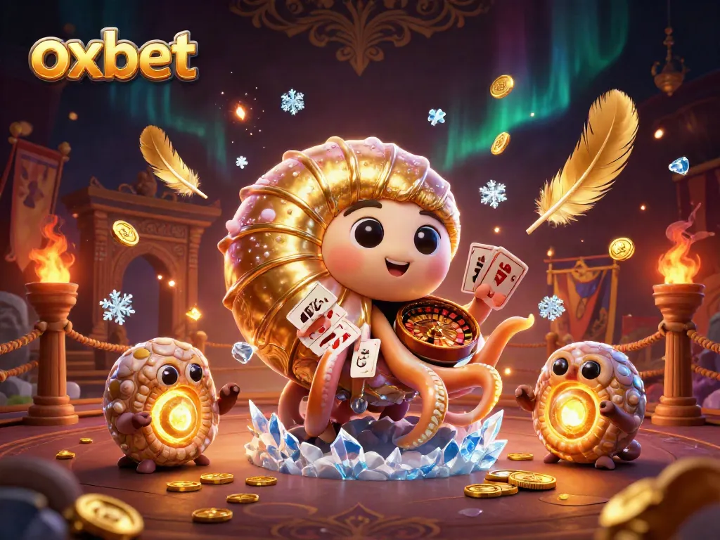 Immerse in oxbet's thrilling world with a giant nautilus roulette wheel, vibrant casino scene, and dynamic elements.