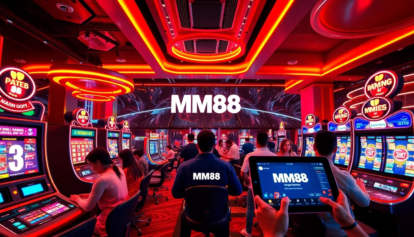 MM88's modern online gaming platform showcasing diverse players engaged in exciting casino games.