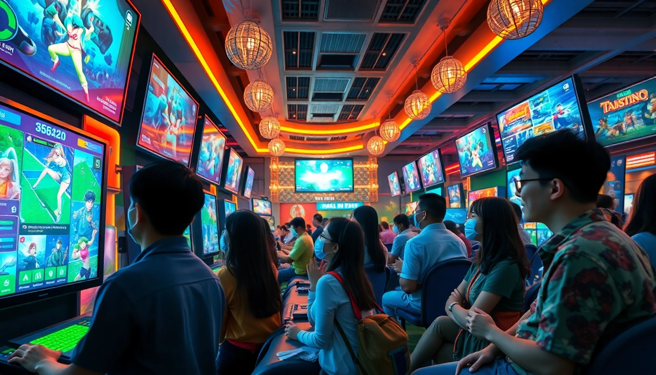 Experience the vibrant world of LIÊN MINH KJC, showcasing interactive gaming in a modern environment.