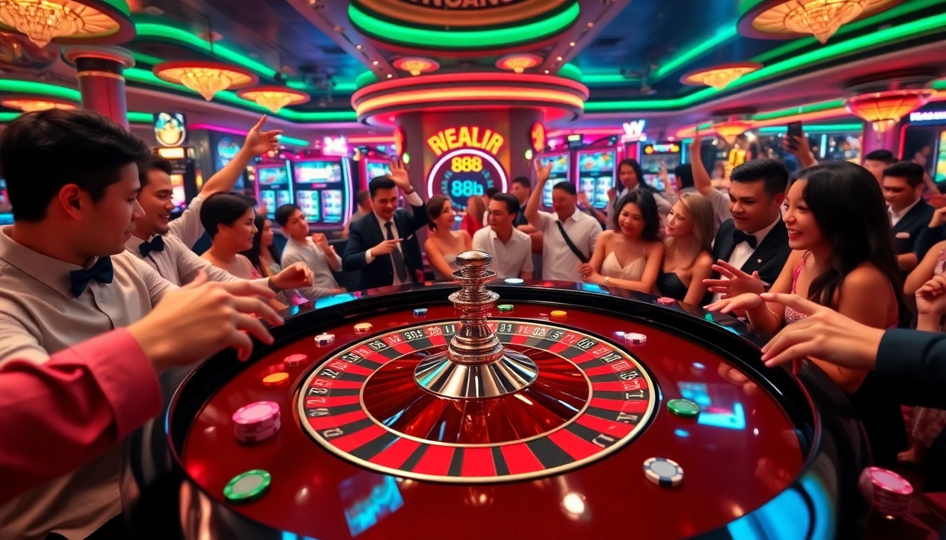 Engaging baccarat table at nhà cái 888b with players anticipating their next big win.