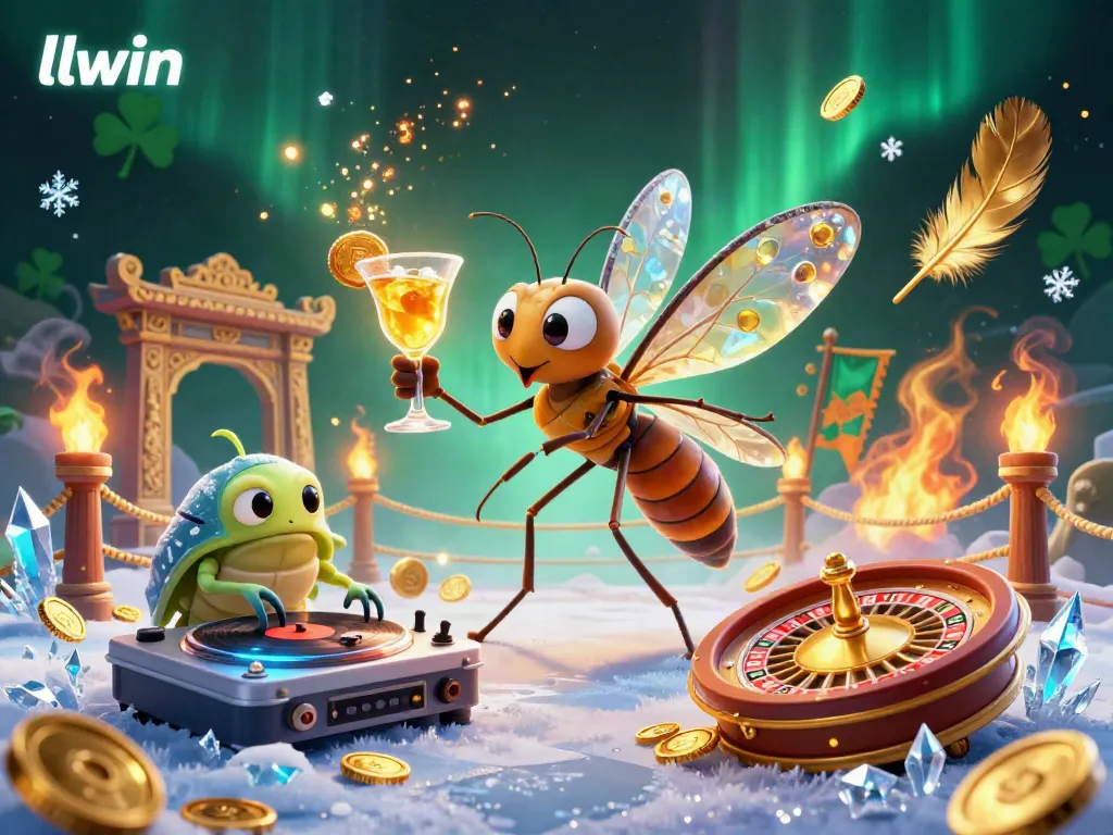 Experience thrilling gaming moments at llwin with an engaging casino mascot and vibrant game elements.