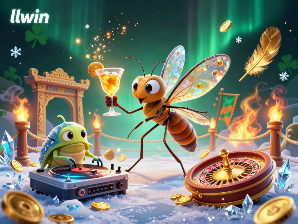 Experience thrilling gaming moments at llwin with an engaging casino mascot and vibrant game elements.