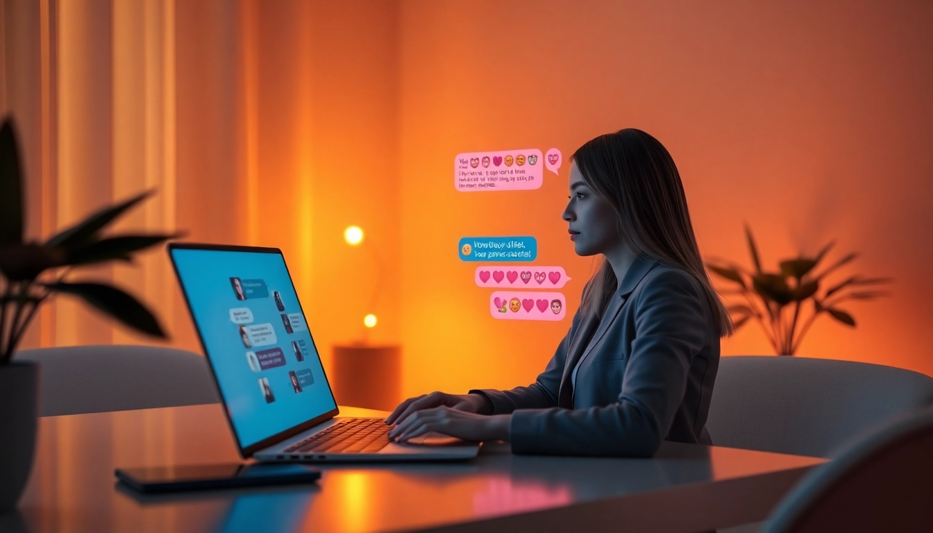 AI sex chat interaction featuring a modern, intimate chat interface with vibrant emojis.