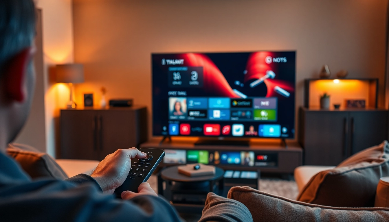 Engage with the iron tv pro experience on a sleek home entertainment setup featuring modern technology.