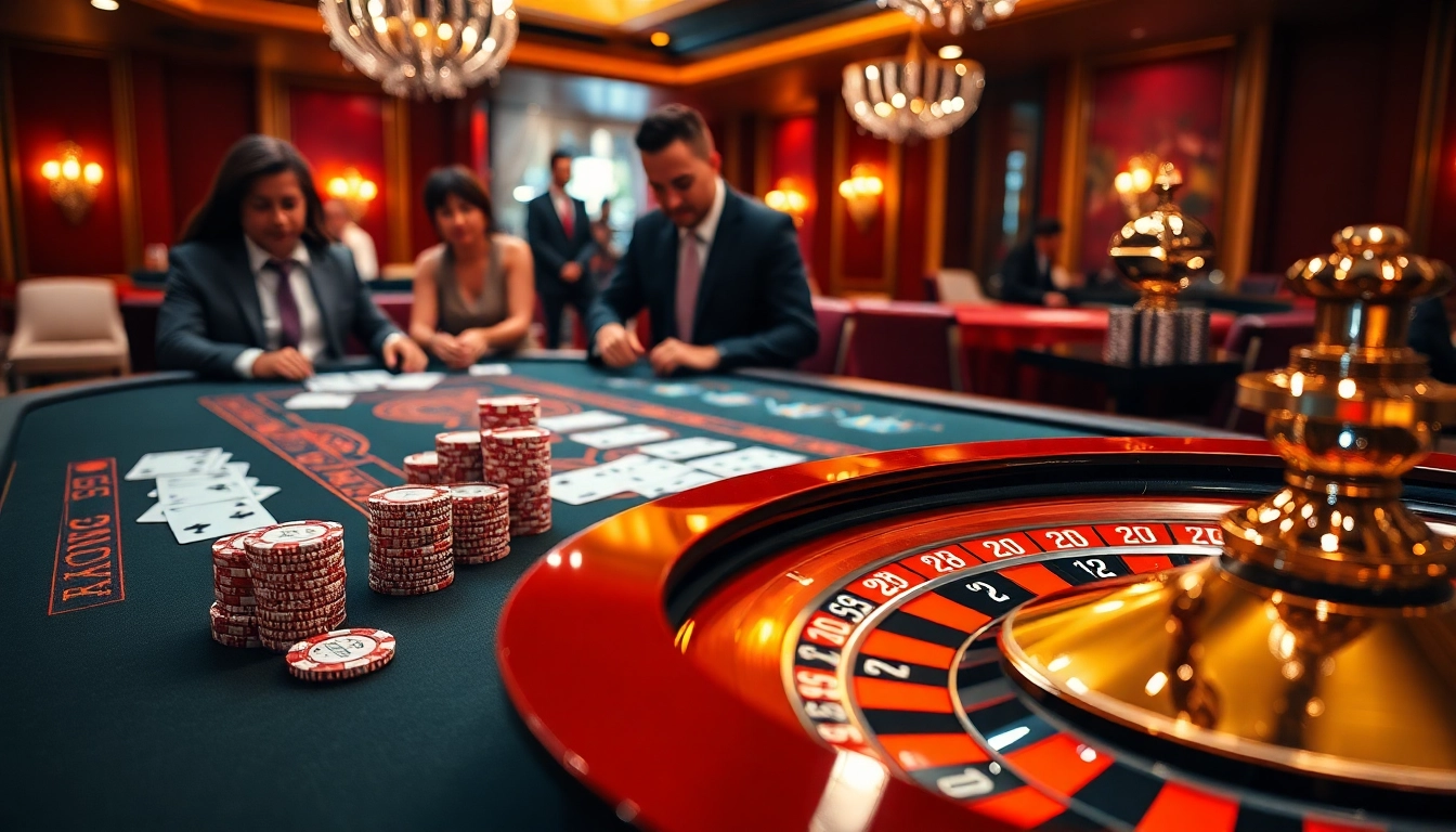 Experience the thrill of online gambling at https://rikvip1.top/tac-gia-rikvip with a lively casino atmosphere showcasing poker and roulette games.