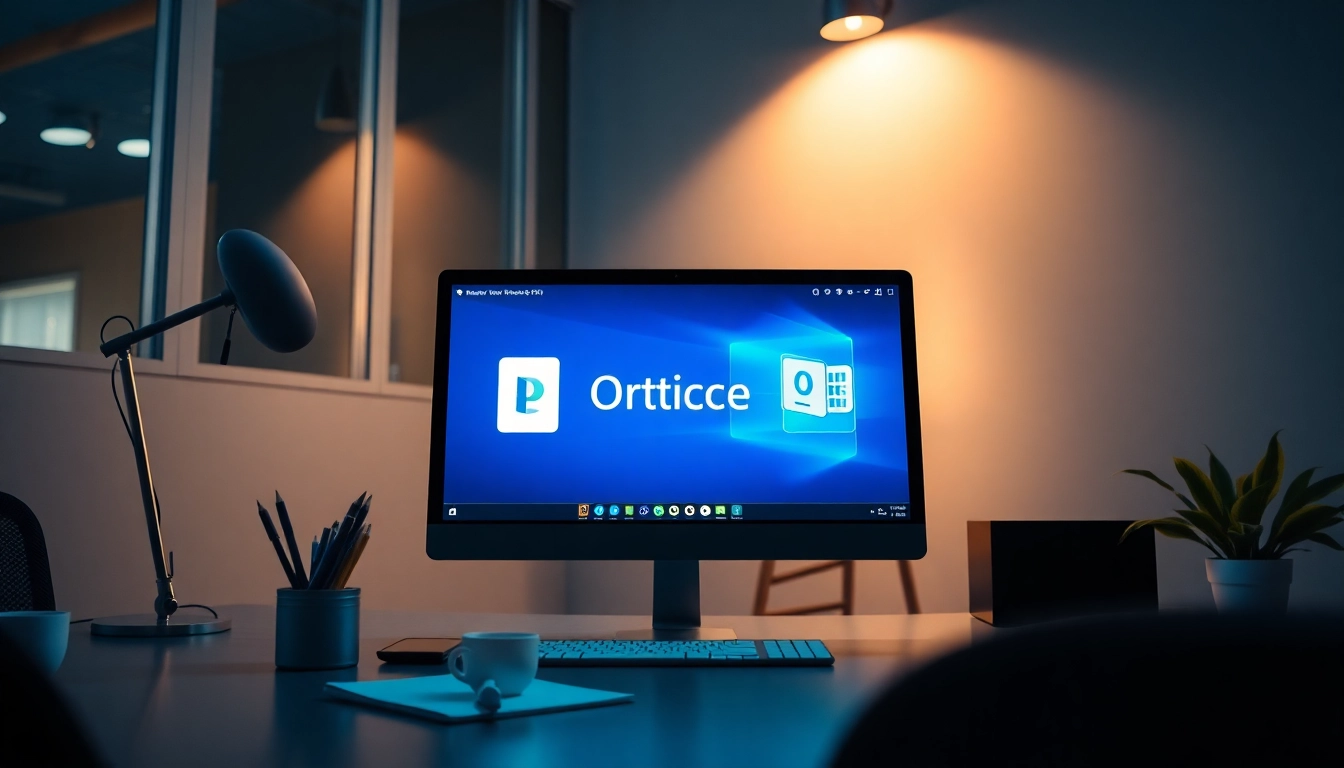专业办公室场景，屏幕显示 WPS Office，提升现代工作空间的生产力。