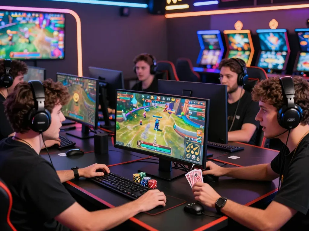 Players engaged in thrilling online gaming at Sunwin, showcasing strategy and excitement in a vibrant digital casino.