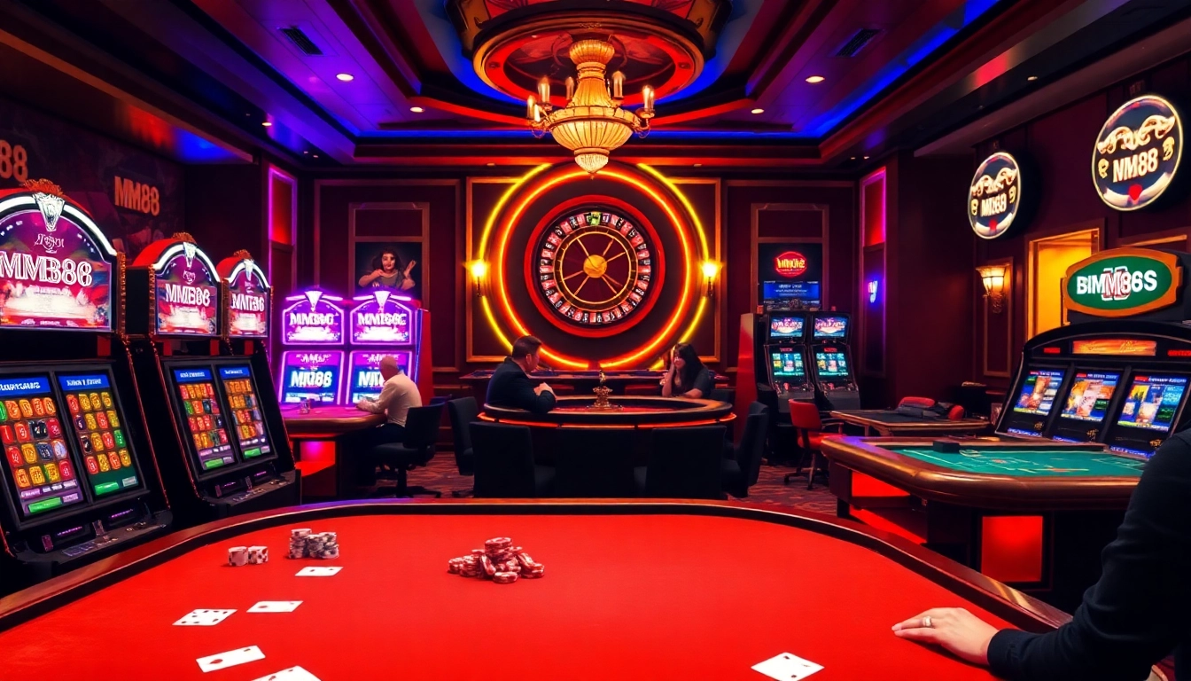 Experience the luxury of MM88 com with vibrant casino elements in an exciting gaming scene.