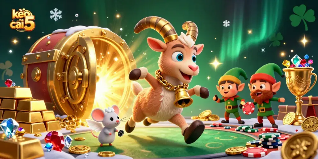 Engage with kèo nhà cái 5 in this festive horror-themed casino scene featuring unique characters.