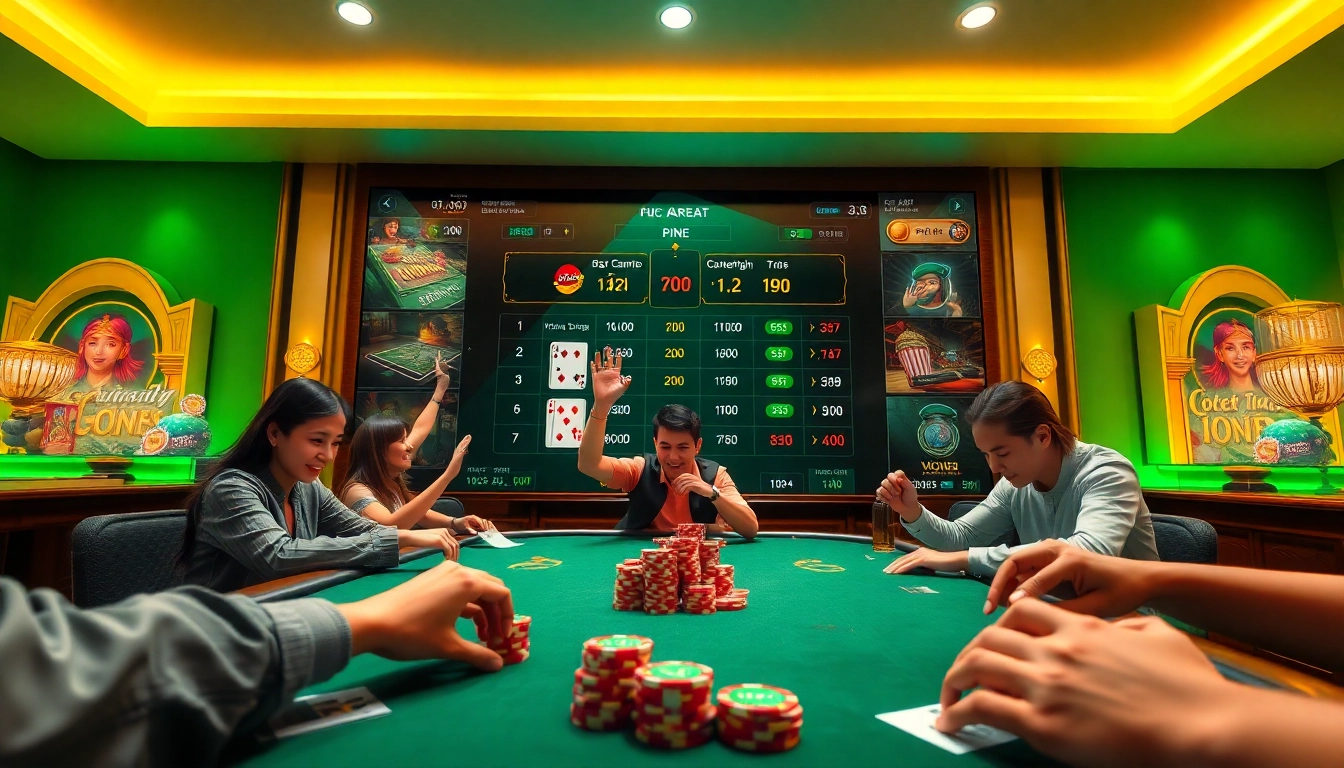 Exciting card games at gamebaidoithuong.com.vc with players engaged in thrilling action.