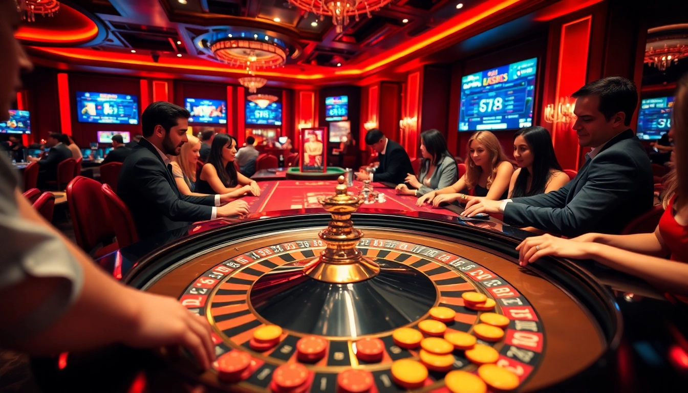 Experience the excitement of a casino with players at a roulette table inspired by https://bet888.solutions/, showcasing vibrant energy and winning moments.