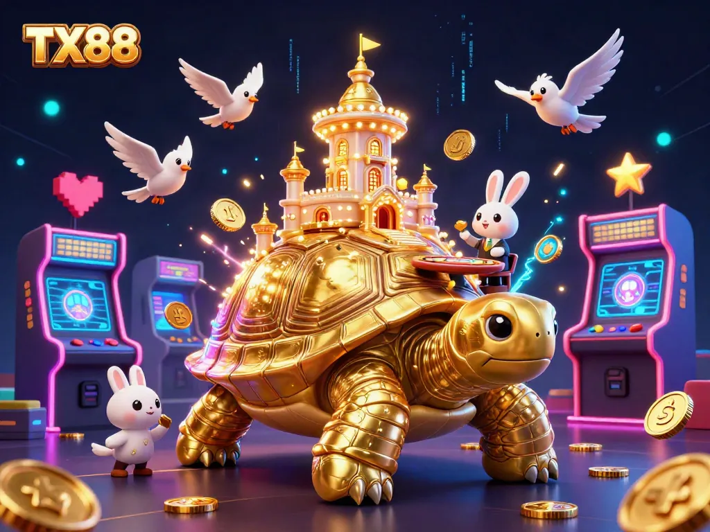 Experience the thrilling TX88 gaming universe with colorful characters and dynamic casino elements.