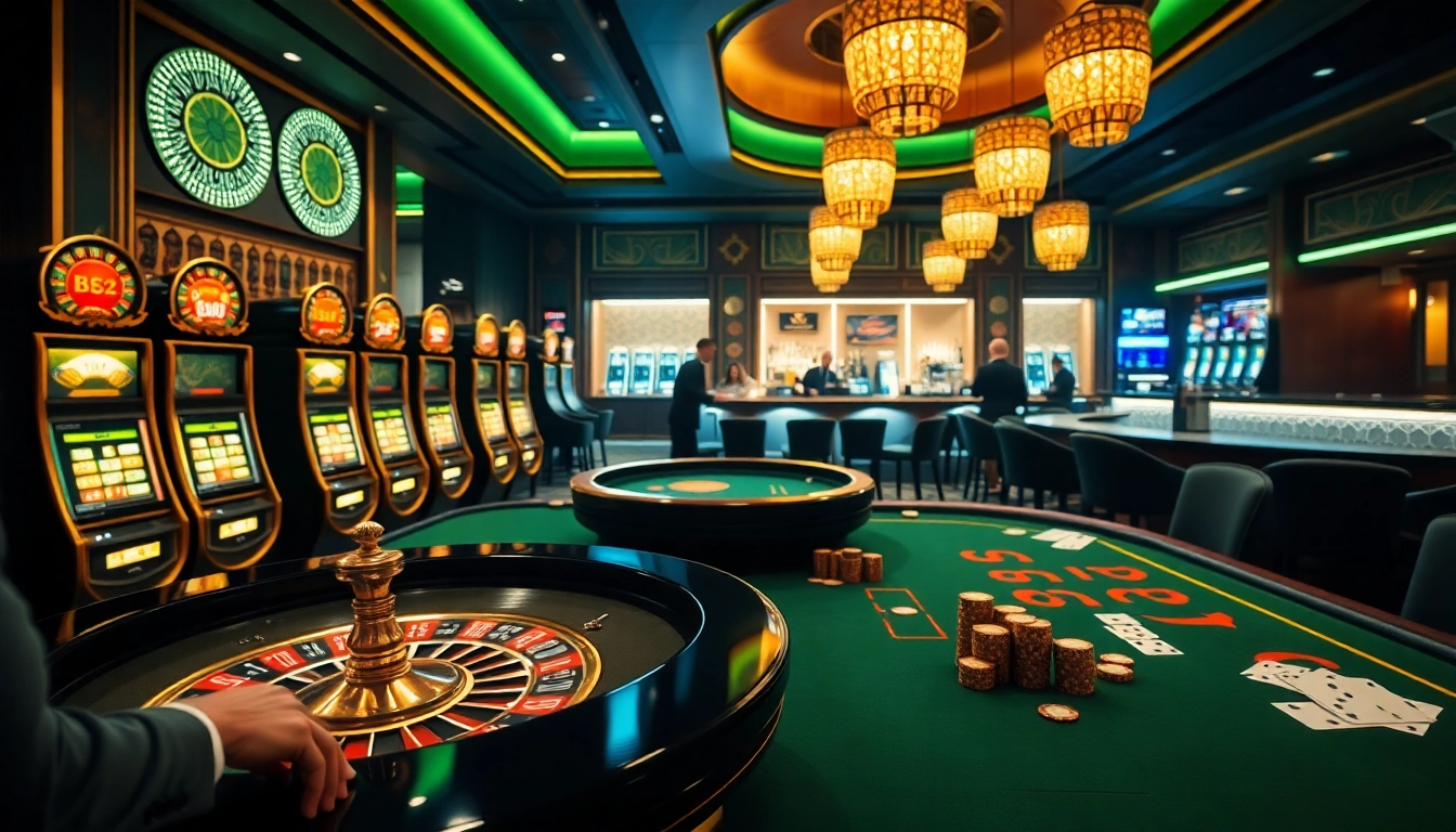 Players at a luxurious casino table engage in high-stakes gameplay for the B52 cocktail experience.