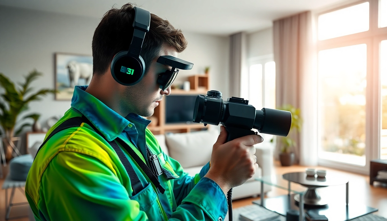 Professional leak detection technician using thermal imaging for accurate leak detection.