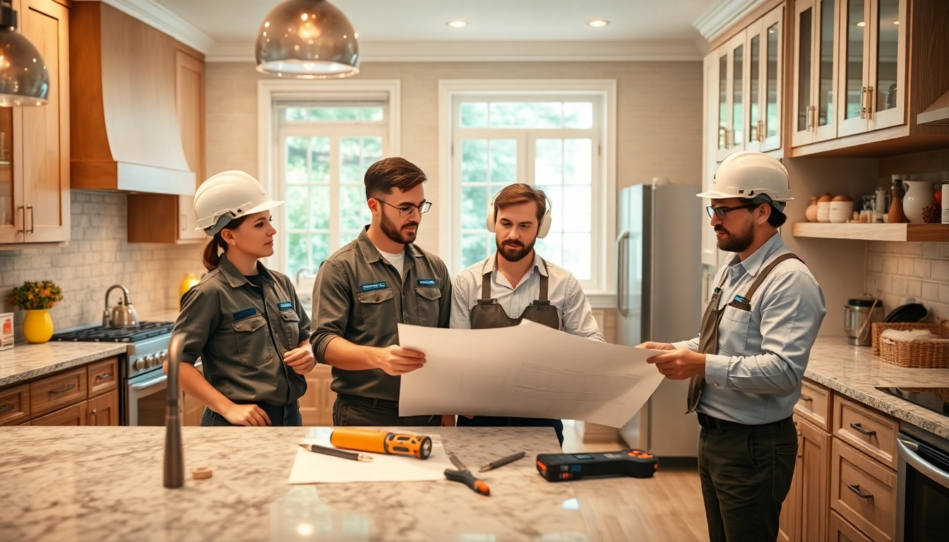 Renovating a kitchen with top remodeling contractors showcasing expert teamwork and modern design.