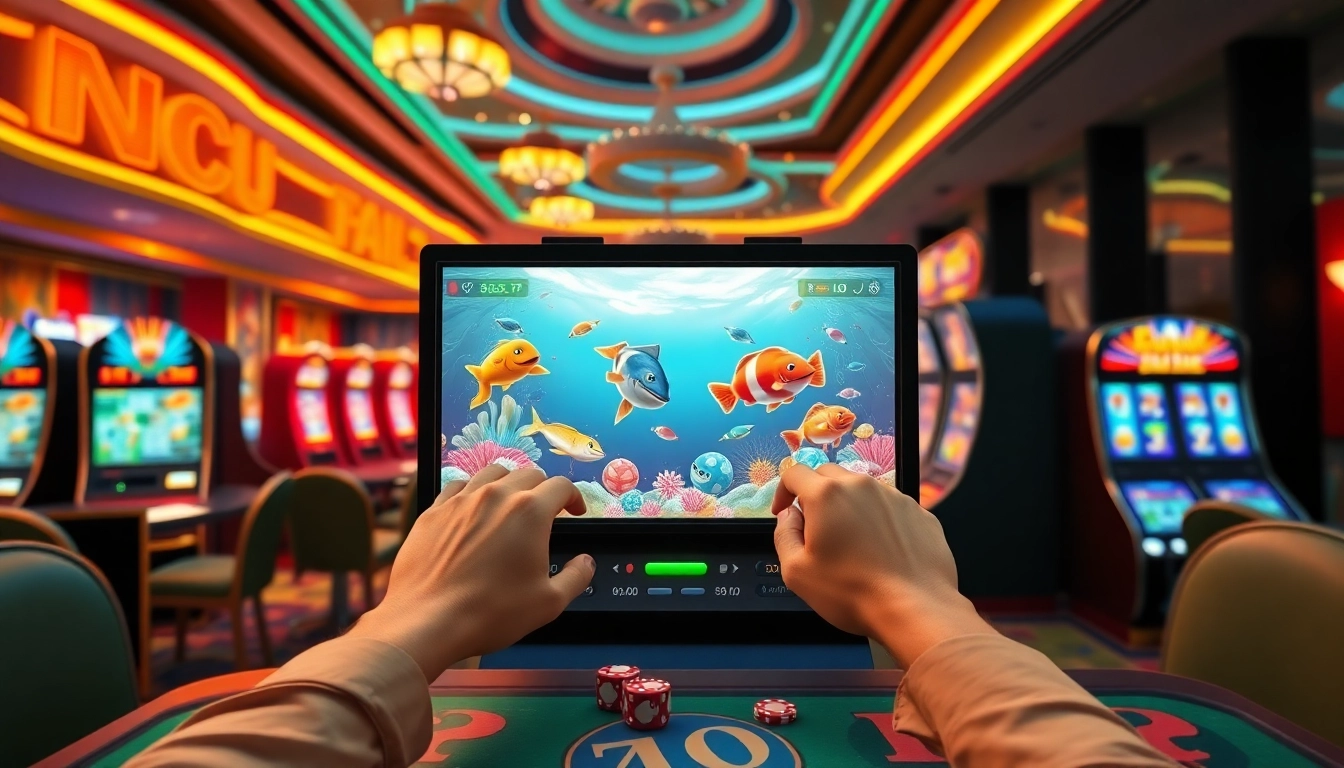 Bắn Cá FB88 captivates players with an exciting underwater shooting game featured in a colorful online casino.