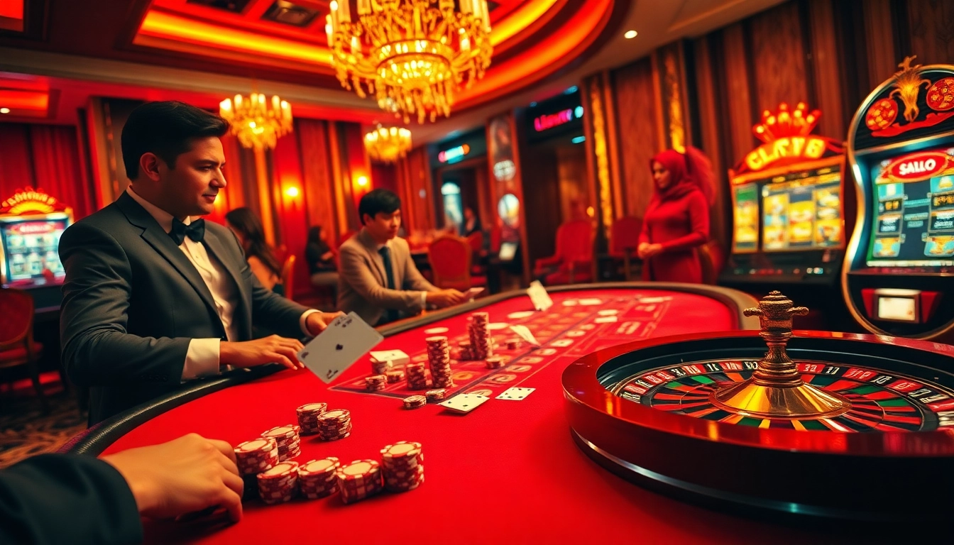 Experience thrilling AI chat porn interactions while playing at a glamorous casino poker table filled with colorful chips and dice.