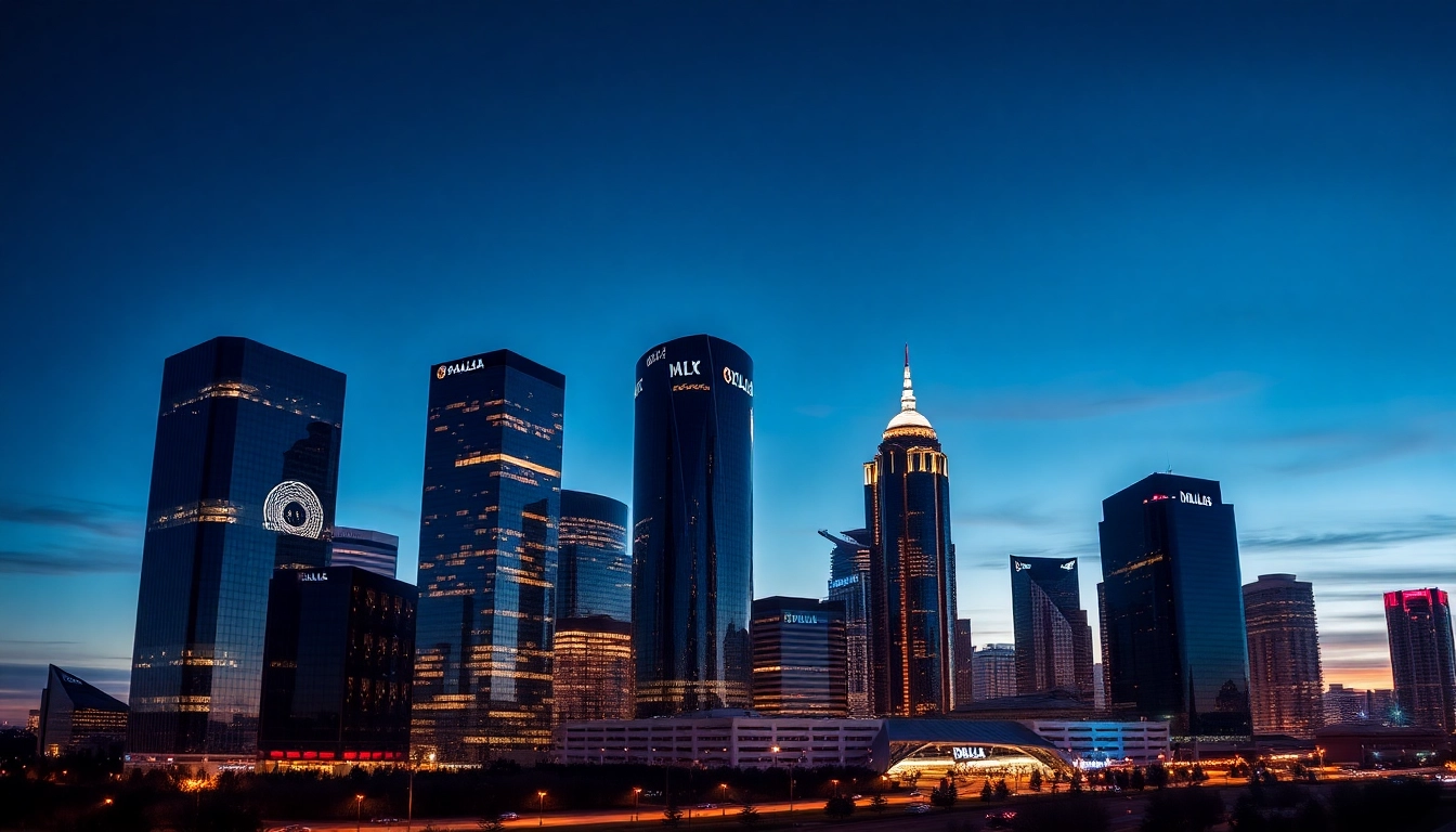 Explore the vibrant Dallas hedge fund environment with a stunning city skyline.
