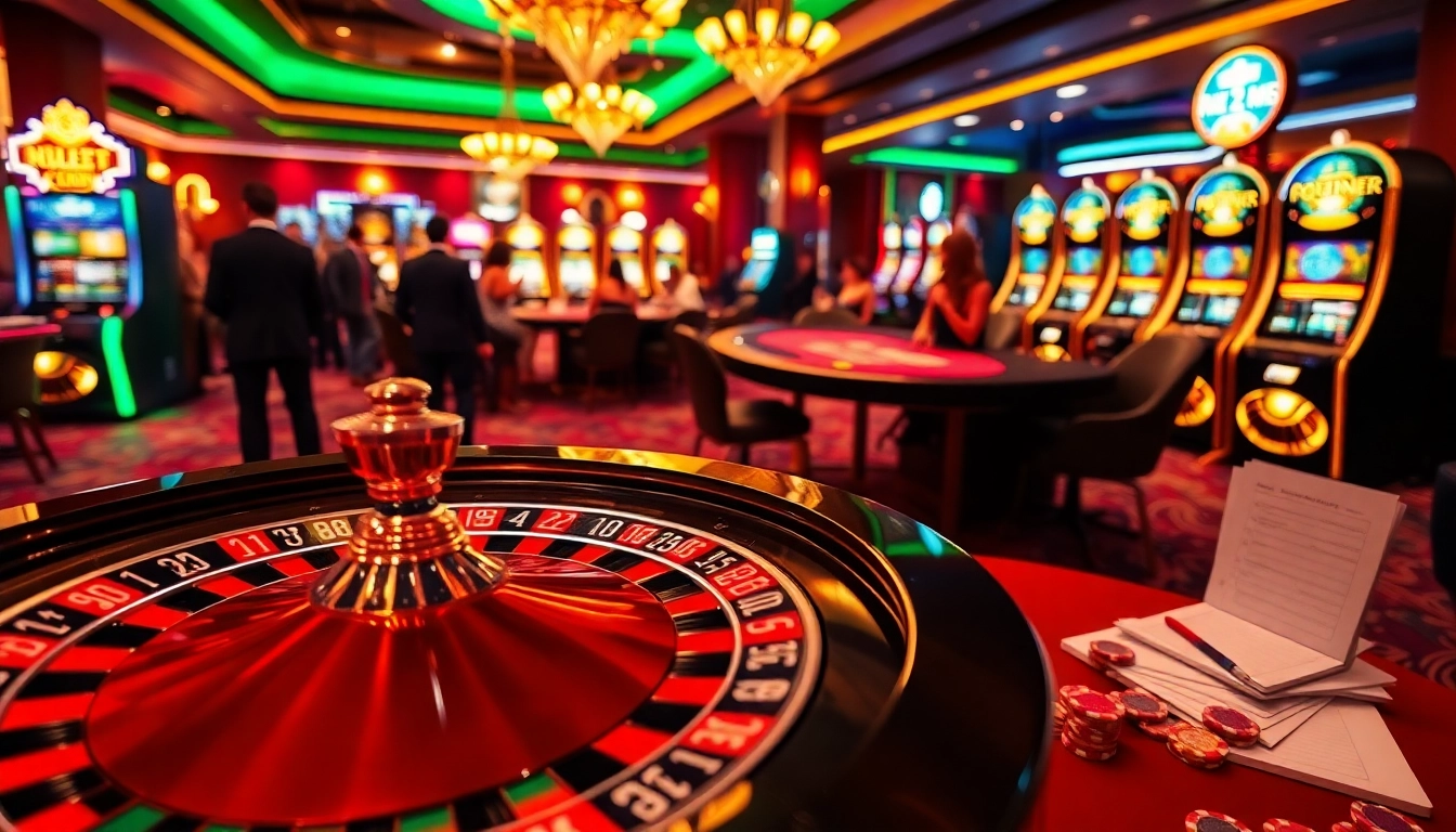 KJC AC 3 showcases a thrilling casino atmosphere with players at poker and roulette tables, immersed in gambling excitement.