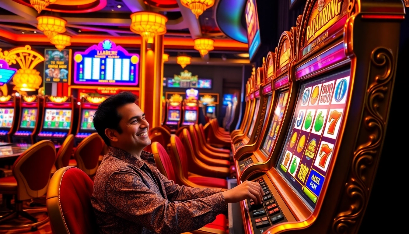 Experience RAJABARONG slot excitement with vibrant machines and colorful chips.