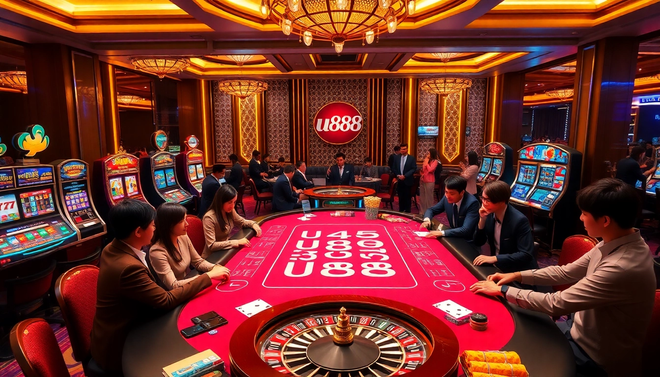Experience thrilling moments at U888 casino with vibrant poker and roulette action.