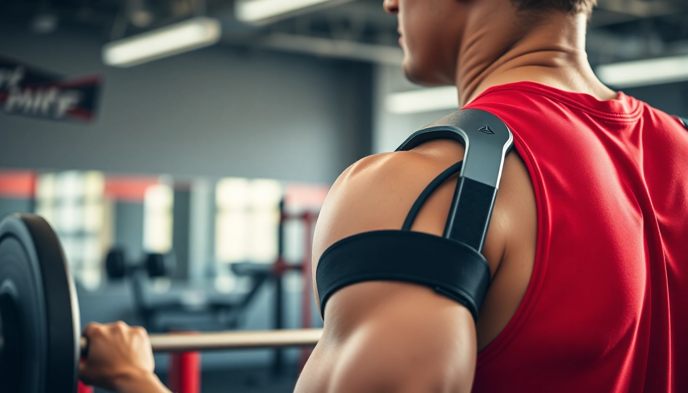 Shoulder brace for weightlifting provides vital support during intense training sessions.