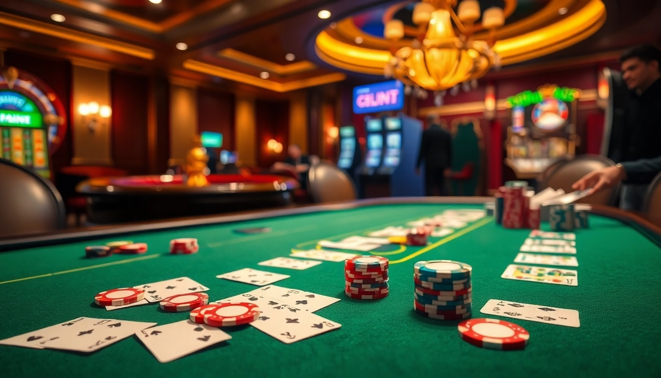 Players enjoying high-stakes action at a poker table, depicting the excitement of https://winbet7.vip/.
