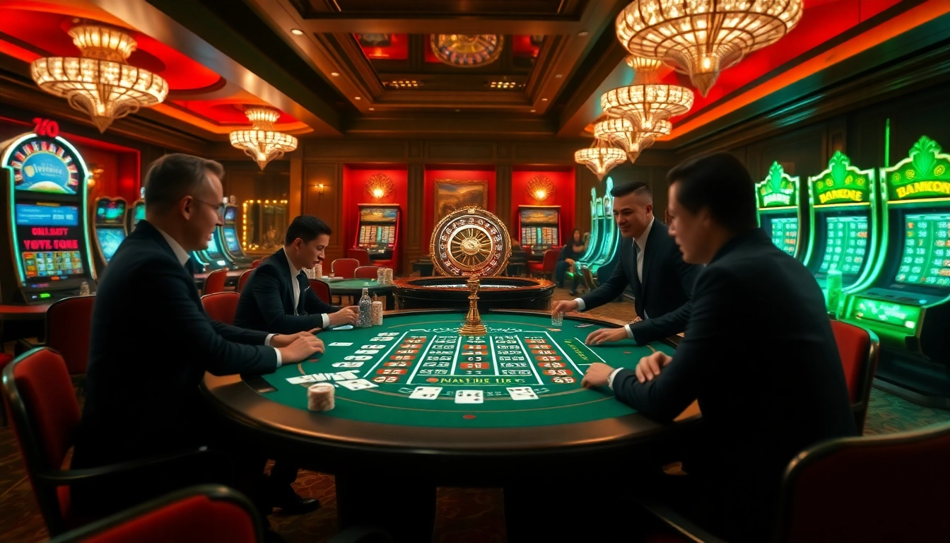 Players experience high-stakes excitement at the xx88 casino poker table with vibrant chips and cards.