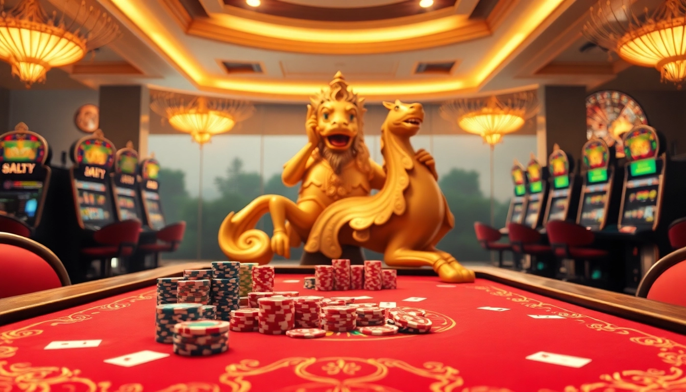 Experience the thrill of winning with Raja Barong in a vibrant casino setting.