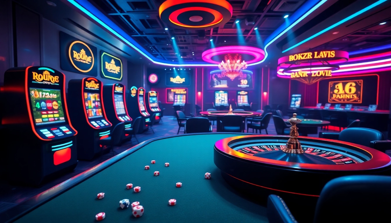 Engage in thrilling games at https://rikvip.college/ with vibrant slot machines and a roulette wheel.