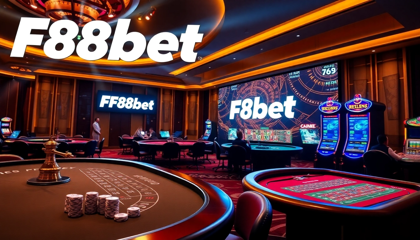 F8bet players enjoying a vibrant and professional casino environment with engaging games.