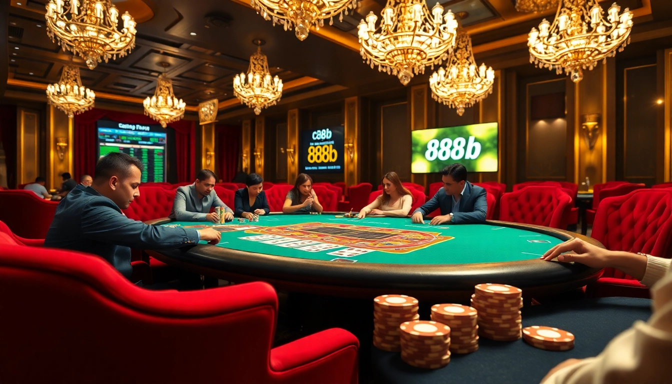 Join the excitement of gambling with 'đăng nhập 888b' at a luxurious poker table.