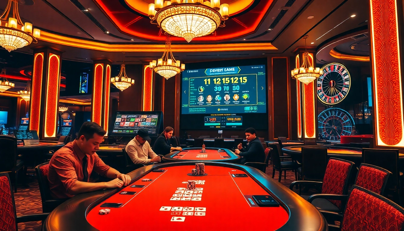 Engaged players strategizing their next move at a high-stakes poker table at 여기여 casino, showcasing rich textures and exciting ambiance.