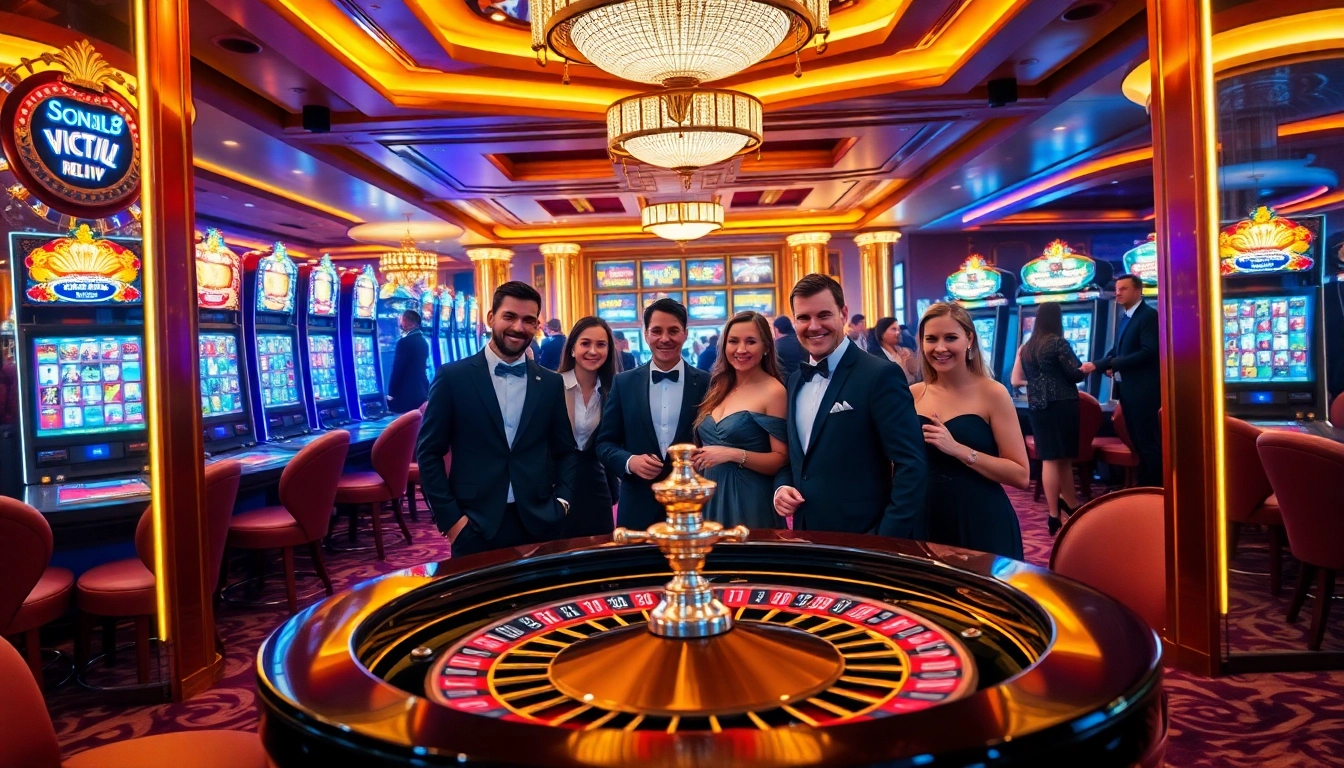Experience the luxury of Slots8 Vip with vibrant slot machines and a high-stakes atmosphere.