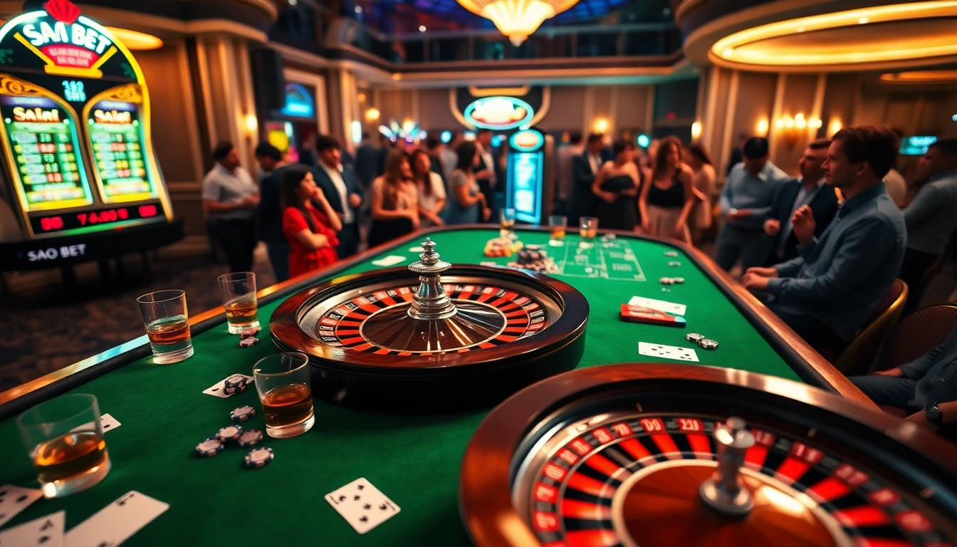 Experience thrilling moments at SAO BET casino with vibrant roulette and excited players.