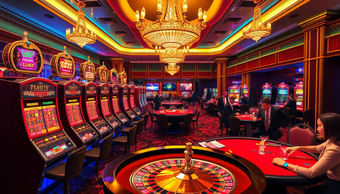 Experience the vibrant action at FEBET9.club's luxurious casino with colorful slot machines and exciting gameplay.