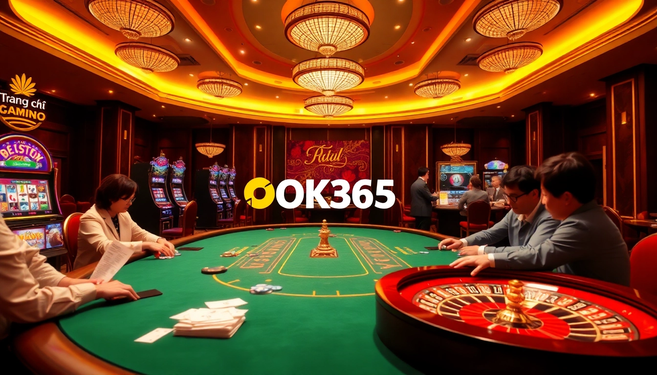 Experience high-stakes action at the Trang chủ OK365 casino, featuring vibrant games and elegant atmosphere.
