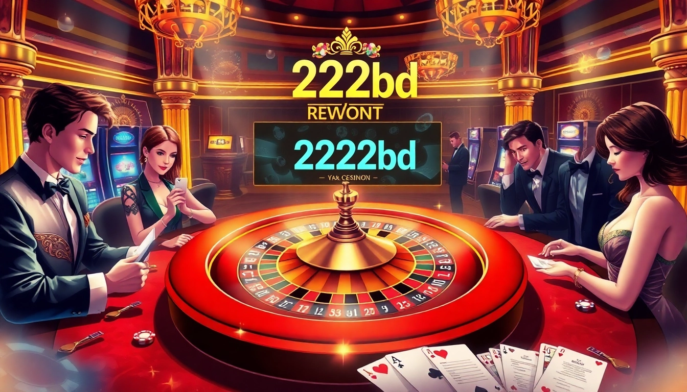Experience the thrill of 222bd in a luxurious casino setting with roulette and classic games.
