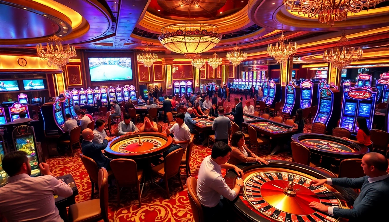 Gamblers at a vibrant table in a high-stakes environment at https://99wincasino.com/ showcasing excitement and competition.