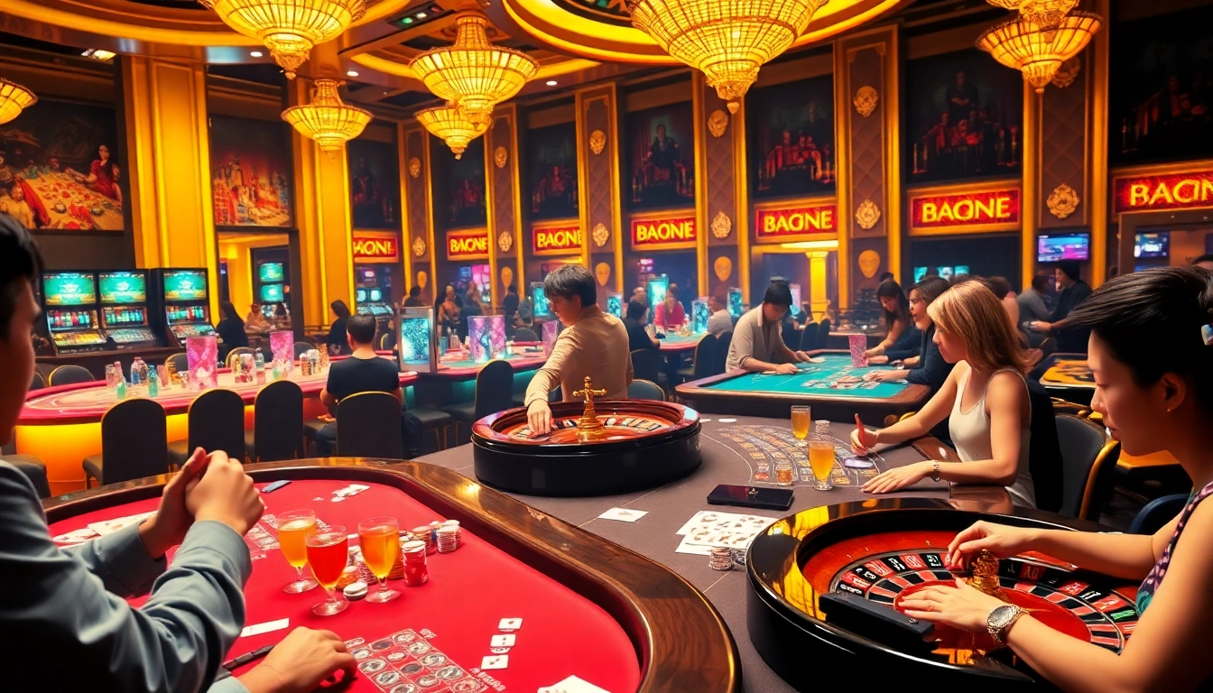 Exciting gambling action at 789F's luxurious casino tables filled with chips and cards.