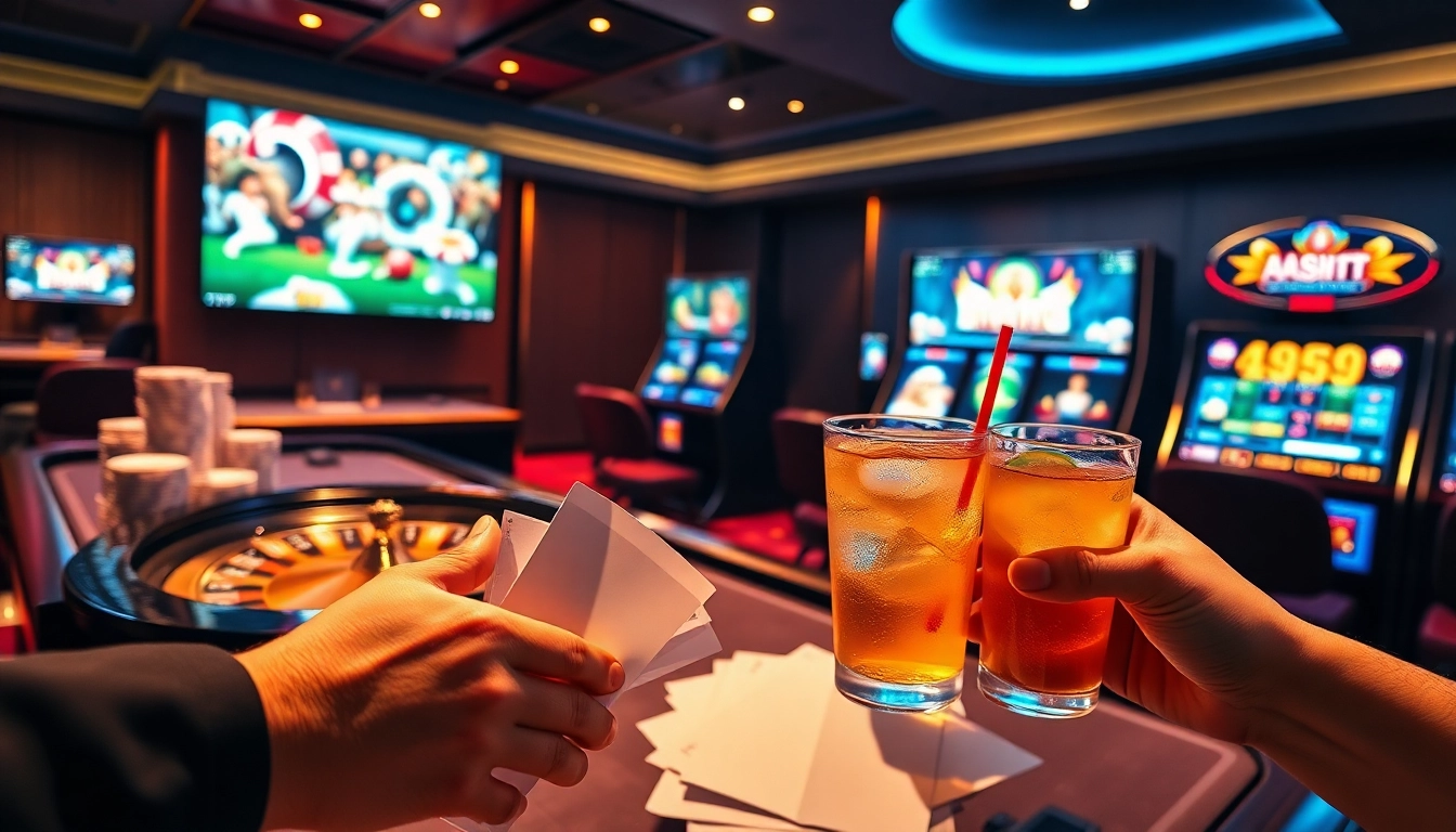 Experience the excitement of online gambling at 8xbetcom.chat with vibrant casino visuals and interactive gaming elements.