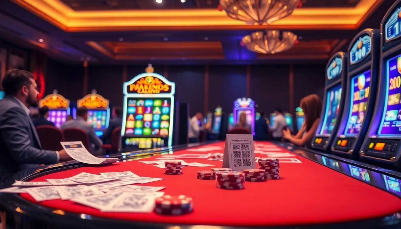 Nikmati permainan mendebarkan dengan slot Depo 1000, menampilkan mesin slot yang berwarna-warni dan beragam pemain.