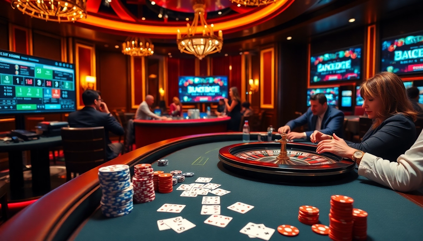 Experience the excitement of alo 789 with vibrant casino gaming tables, poker chips, and roulette wheels.