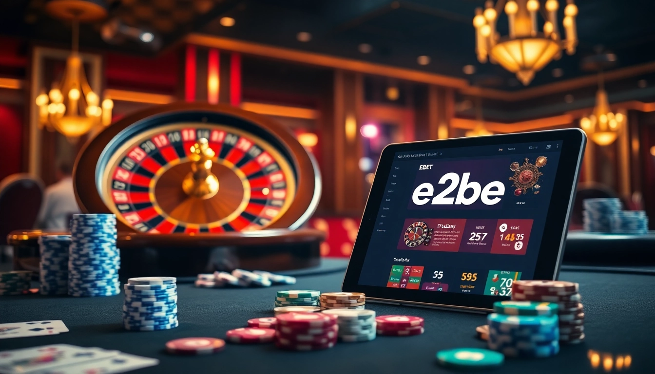 Experience the thrill of e2bet with luxurious casino games and vibrant gambling interfaces.