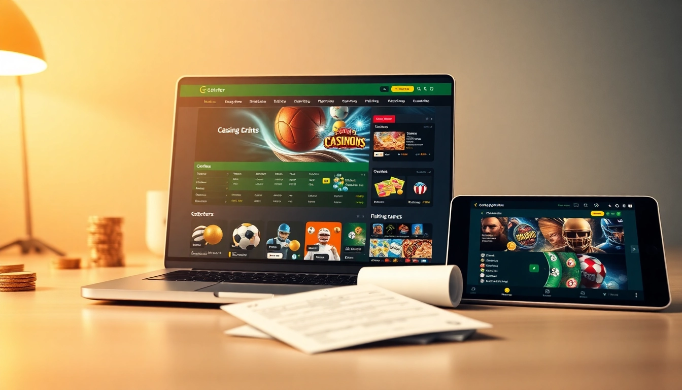 Engaging online gambling platform interface highlighting stimmgewitter.org with vibrant game options and enticing promotions.